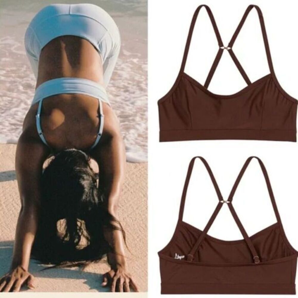 NEW Abysse x Free people movement Schaffer sports bra dark brown,L
